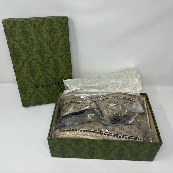 GUCCI GG MATELASSE CANVAS ESPADRILLE SLIP ON SHOES SIZE EU 39 US 9 - Picture 7 of 16